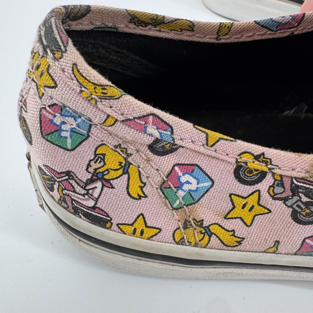 Vans Nintendo Mario Kart Princess Peach Authentic Pink Kids Shoes Size 2.5 - Picture 8 of 13